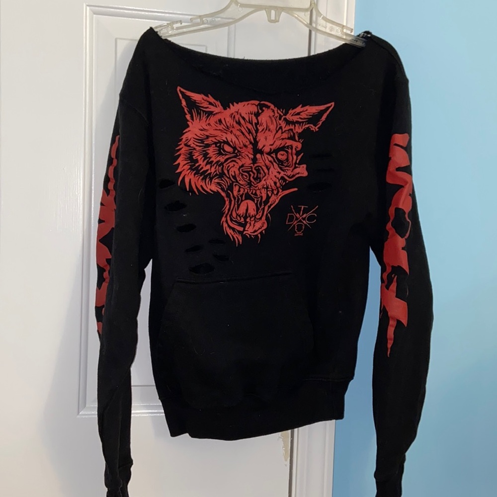 Wide Neck Hoodie